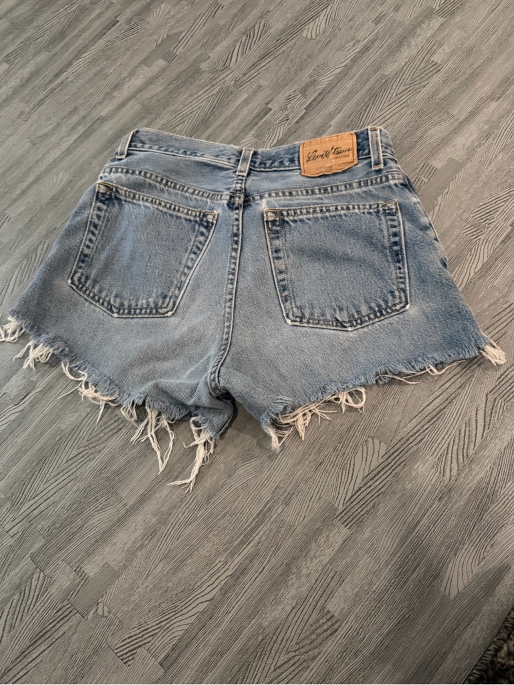 Levi's Women's Light Wash Denim Cutoff Shorts with Frayed Hem